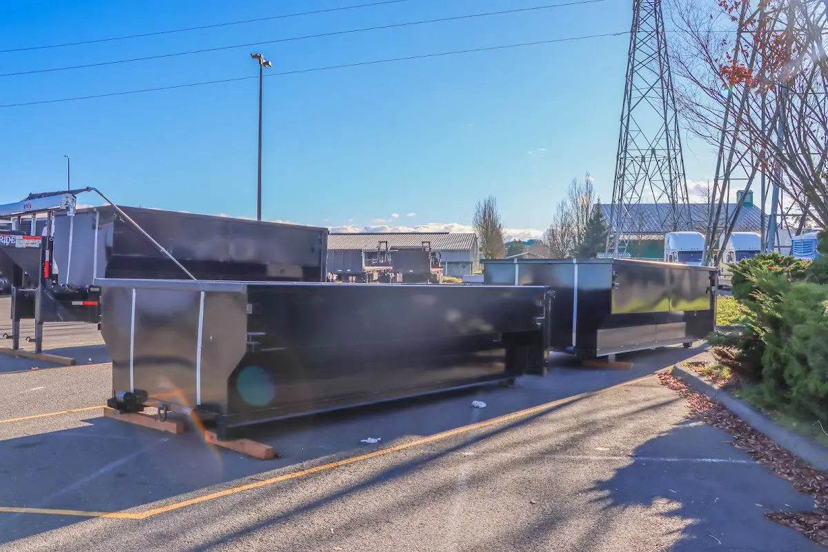 Roll-off dumpster ready for waste disposal at job site for 8 Yard Dumpster Rental in Millville